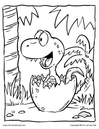 Baby dinosaur coloring page - Color the t rex hatchling! - TSgos.com