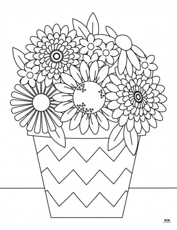 Flower Coloring Pages - 50 FREE Printable Pages | Printabulls