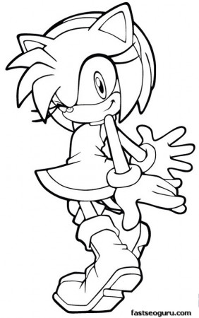 Printable Sonic the Hedgehog Amy Rose Coloring pages