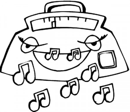 Radio Expelling Music Notes Coloring Page - Download & Print ...