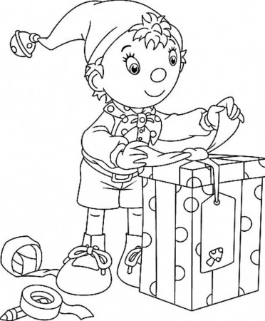 Christmas Elves Who Got The Big Box Coloring Page - Kids Colouring 