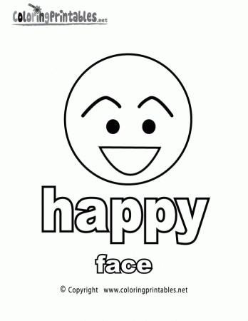 Happy Face Coloring Page For Kids | 99coloring.com