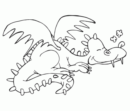 Dragon Coloring Page | Sleeping Dragon
