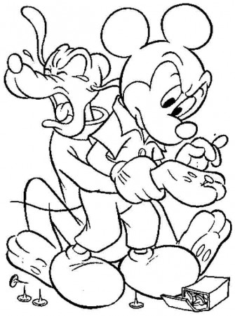 Coloring Pages Cartoon Disney Mickey Mouse Printable Free For Kids 