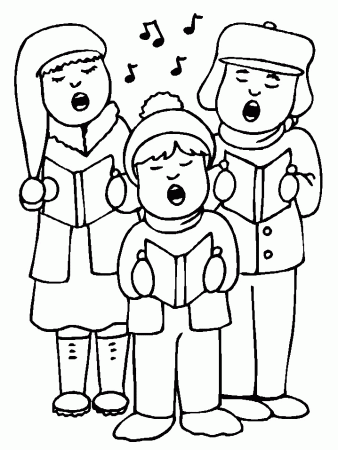 girls singing Colouring Pages