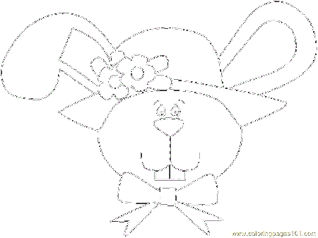 Coloring Pages Easter bunny face (Animals > Easter Bunnies) - free 