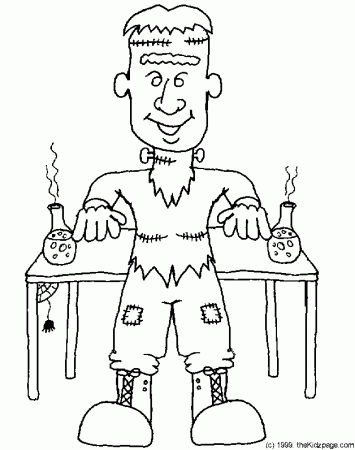 Little Frankenstein - Free Coloring Pages for Kids - Printable 