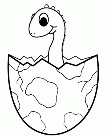 Print Baby Dinosaur Hatching From An Egg Dinosaur Coloring Pages 