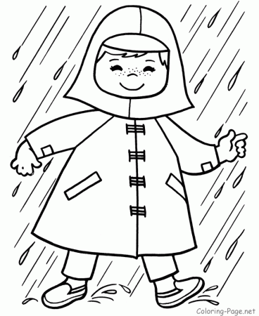 Spring Rain Coloring Pages