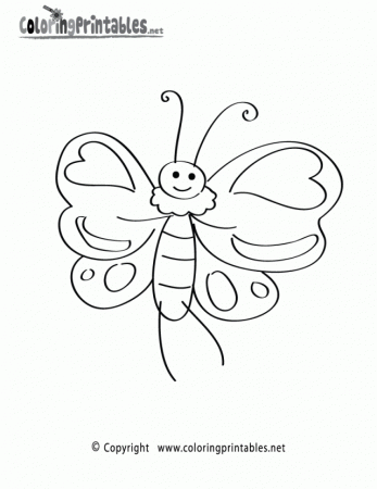 Cartoon Butterfly Coloring Page A Free Nature Coloring Printable 