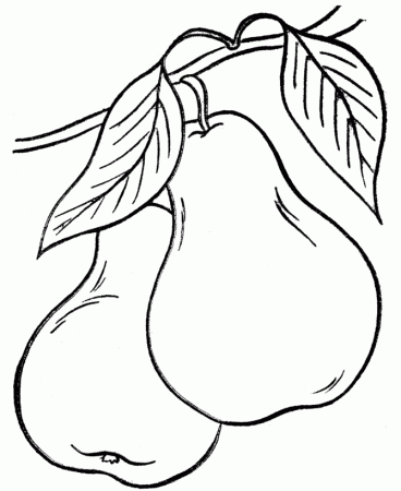 pears fruit picture coloring pages - games the sun | games site 