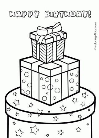 Gift Boxes For Birthday Happy Birthday Coloring Pages For Kids 