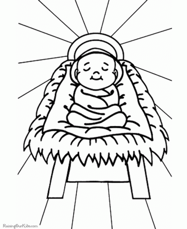 This Christmas Story Coloring Page Shows The Baby Jesus In The 