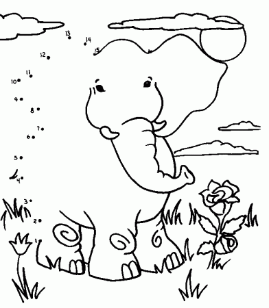 Elephant coloring pages for kids
