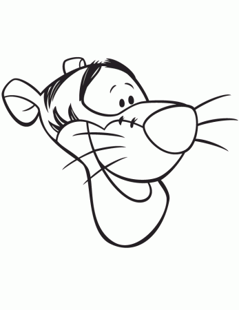 Simple Tigger Coloring Page | Free Printable Coloring Pages