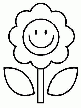 Print Easy Flower Coloring Pages Kids or Download Easy Flower 