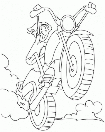 Transportation Motorcycle Coloring Sheets Free Printable For 