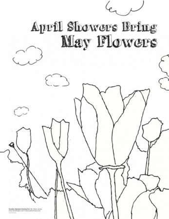 Top April Showers Bring May Flowers Coloring Pages | Laptopezine.