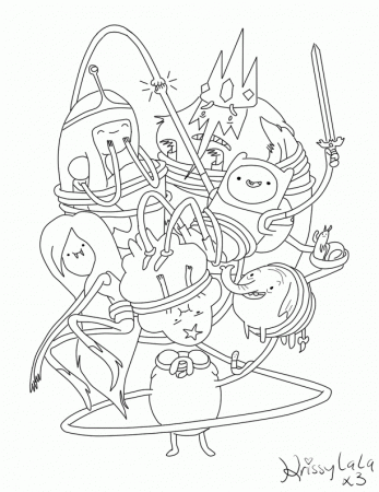 Adventure Time: Finn and friends coloring page by KrissyLalax3 on 