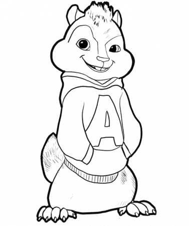 Smile Alvin The Chipmunks Coloring Pages - Chipmunks Coloring 