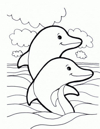 Downloadable Dolphin Brother Coloring Page | Laptopezine.