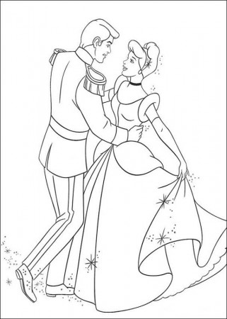 Cinderella And Prince Charming Coloring Pages Coloring Pages 