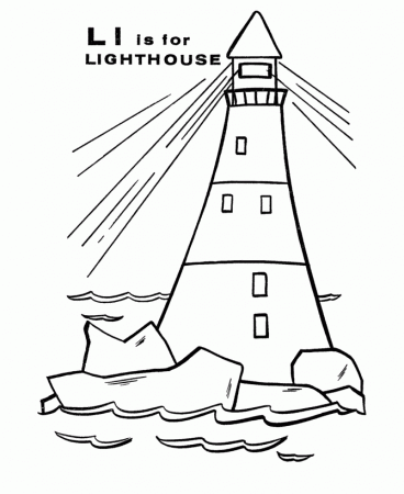 ABC Alphabet Coloring Sheets - L is for Lighthouse | HonkingDonkey