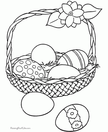 Free Easter Basket Coloring Page - 004