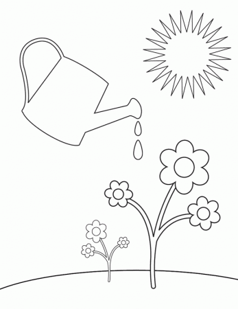 Watering Can Coloring Pagespring Watering Can Free Printable 