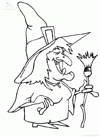 Witch Smile Happy Coloring Page |Halloween coloring pages Kids 