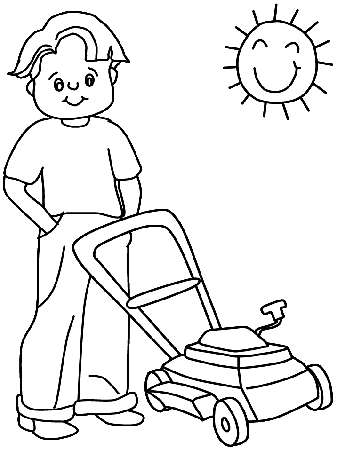 Lawnmower Summer Coloring Pages & Coloring Book