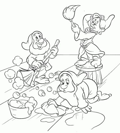 Snow White and the Seven Dwarfs Coloring Pages and Book 