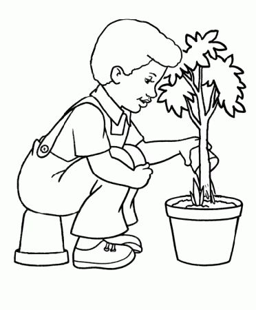 Arbor Day For Plant A Tree Coloring For Kids - Arbor Day Cartoon 