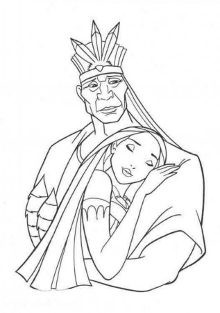 Pocahontas And Father Printable Coloring Pages | Extra Coloring Page
