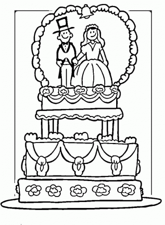 Wedding Cake Coloring Online | Super Coloring