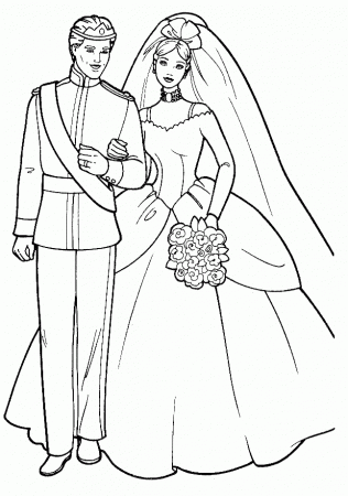 Barbie Wedding Coloring Pages | download free printable coloring pages