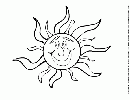 Smiley Sun coloring page for summer activities!