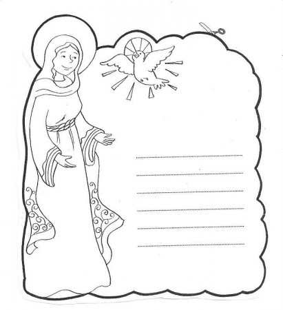 Letter to Mary coloring pages | Mother Mary and Rosary