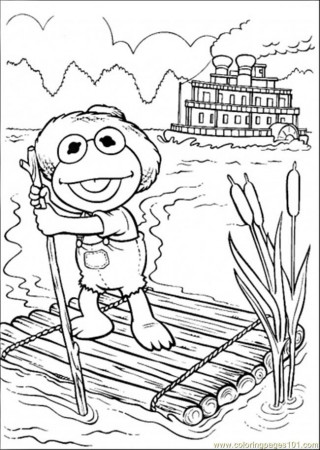 Coloring Pages Elmo Is Sailing In The Lake (Cartoons > Muppet 