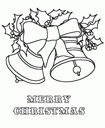 holly and ribbon Merry Christmas Coloring Pages for kids | Best 