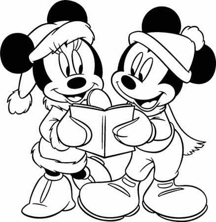 Merry Christmas For Mickey Mouse And Friends Coloring Pages 