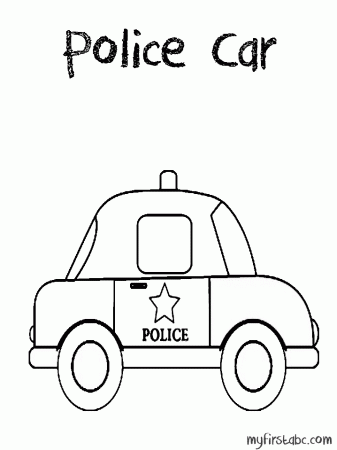 Police Car Coloring Page - My First ABC