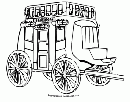 Old West Stage Coach - Free Coloring Pages for Kids - Printable 
