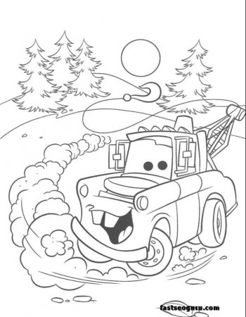 Mater And Tractor Tipping Coloring Pages To Print
