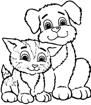 Happy Cute Puppy Free Coloring Page - Animal Coloring Pages on 