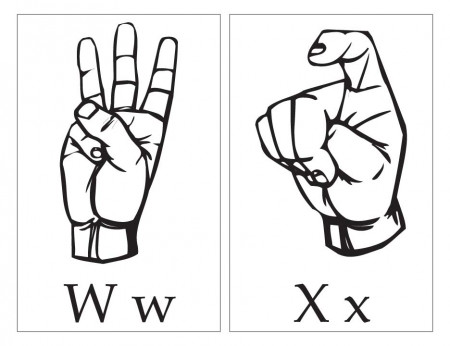 ASL with capital and small letter Ww Xx | Download Free ASL with 