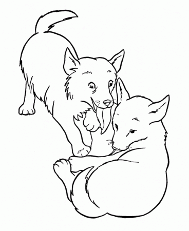 Sleepy Wolf Coloring Page - smilecoloring.com
