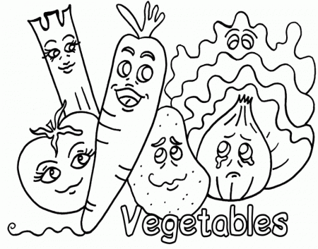 Vegetables That Are Ready To Be Cooked In Coloring Pages 