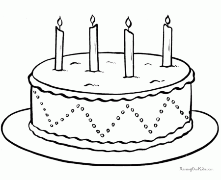 Birthday Cake picture to color 020