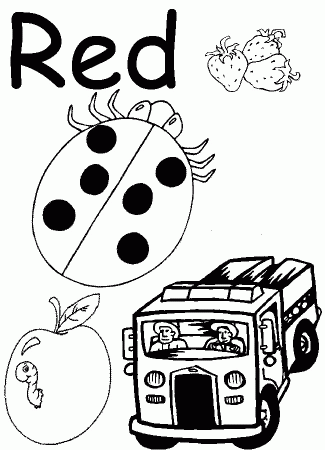 Color Red Worksheets — Kindergarten Coloring